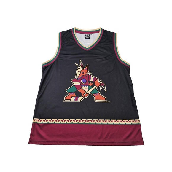 NHL ARIZONA COYOTES Men's L Retro Alternate Hockey Tank Jersey Shirt Top EUC - Picture 1 of 5
